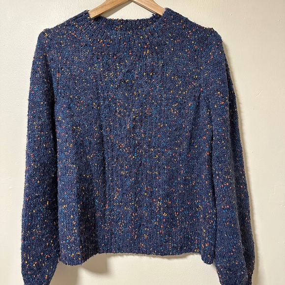 Hatley | Piper Cable Knit Pullover Sweater  Blue Confetti Multicolour   Size Med - Picture 3 of 10